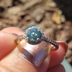 Grayish Blue Sparkling Color diamond 💎  Platinum ring.